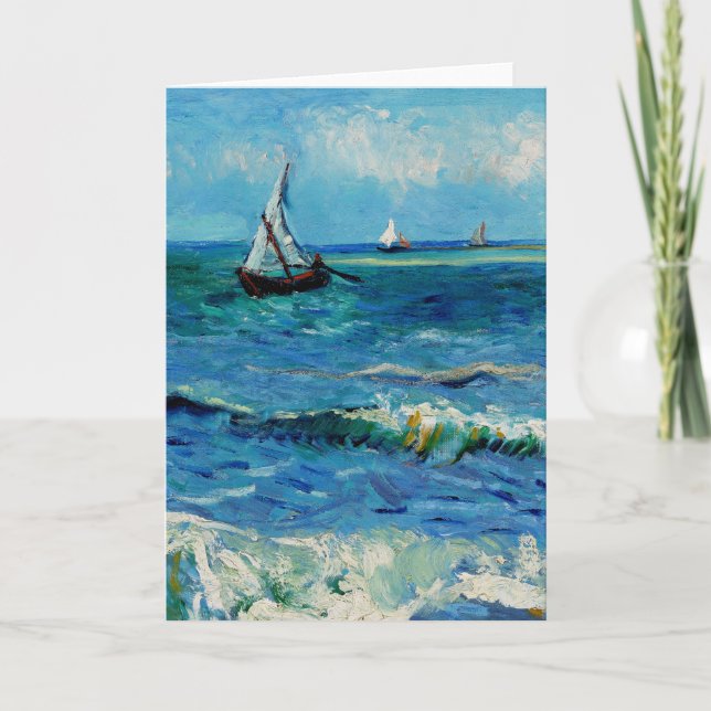 Seascape at Les Saintes-Maries Fine Art Kort (Framsida)