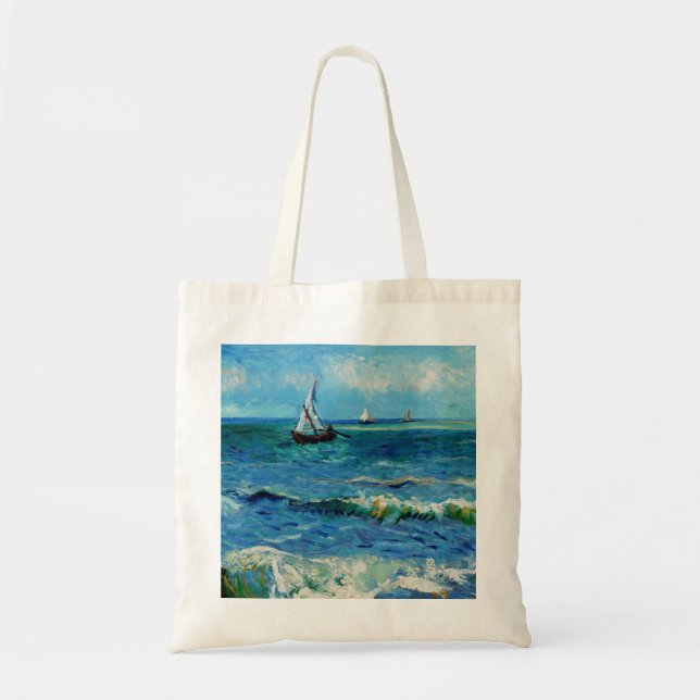 Seascape at Les Saintes-Maries Fine Art Tygkasse (Framsidan)