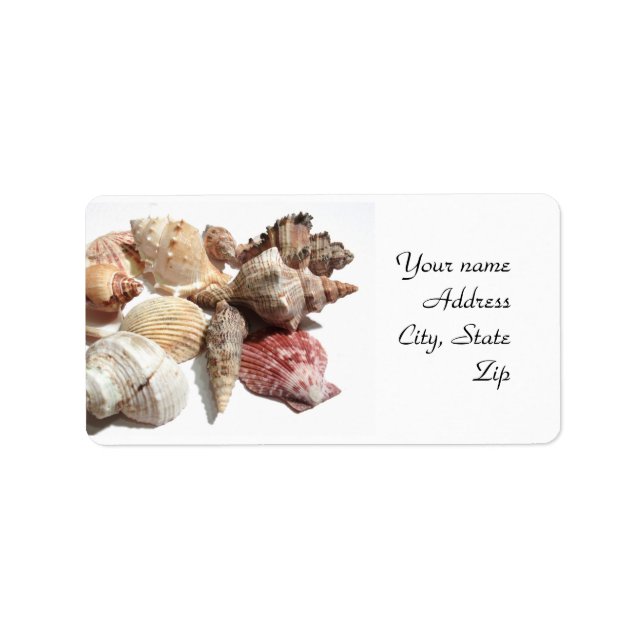 Seashell-Adressetiketter Adressetikett (Framsidan)