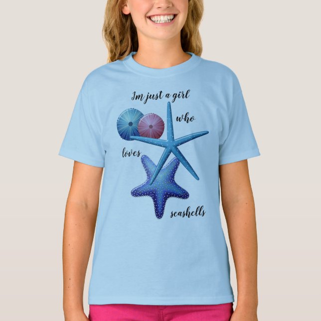 Seashell Älskare Girl any T-Shirt (Framsida)