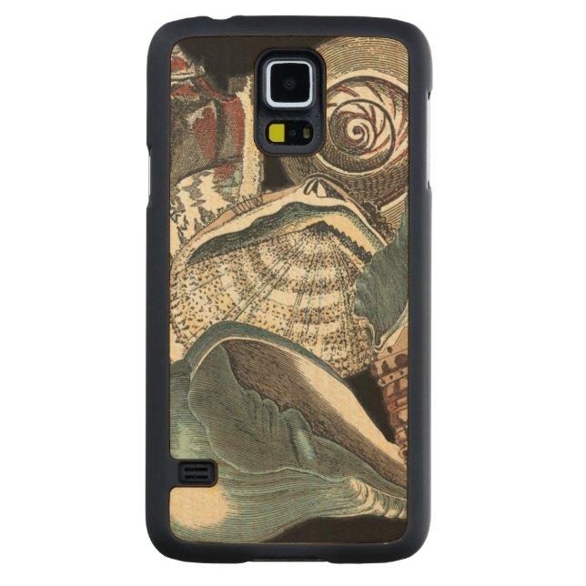 Seashell Anthology Carved Lönn Galaxy S5 Slim Skal (Baksidan)