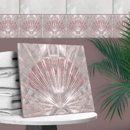 Seashell Art Deco-Misty Ro och Pearl Kakelplatta