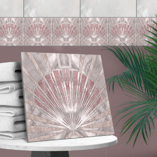 Seashell Art Deco-Misty Ro och Pearl Kakelplatta