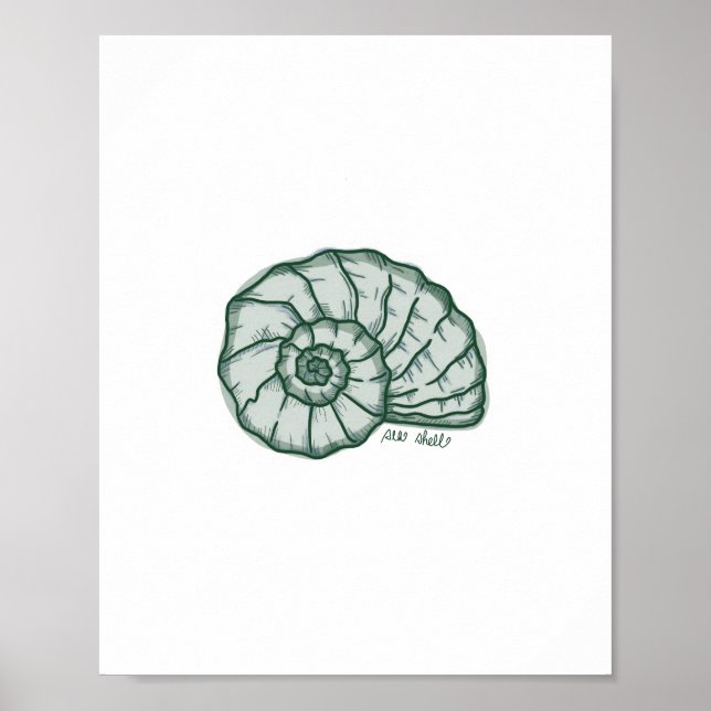 Seashell-avtryck Poster (Framsidan)