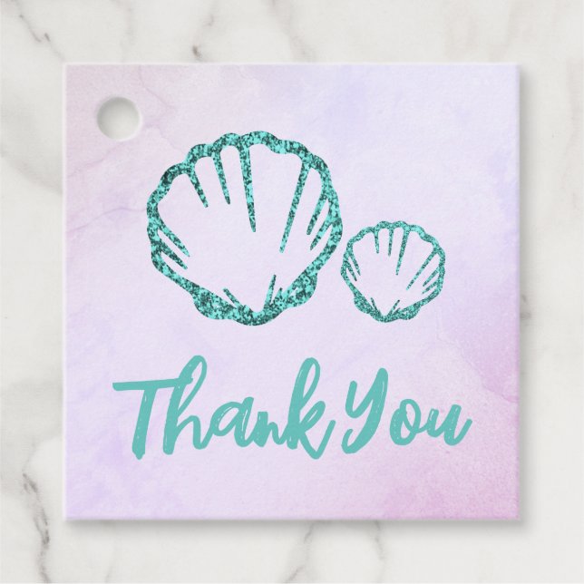 Seashell Baby Shower Gåvor Etiketter (Framsida)