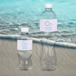 Seashell Baby Shower Vattenflaskor Etikett