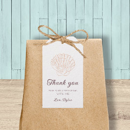 Seashell Beach Baby Shower Tack Presentetikett