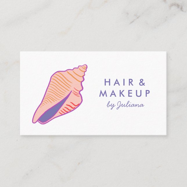 Seashell Beach Chic Elegant Lila Rosa  Visitkort (Framsida)