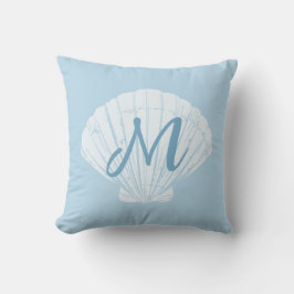 Seashell Beach Coastal Monogram Kudde