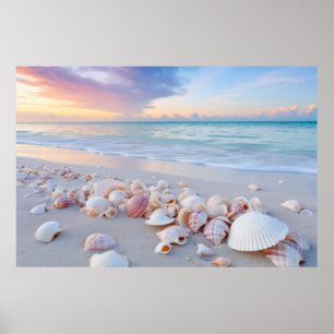 Seashell Beach Tranquil fredliga natur Poster