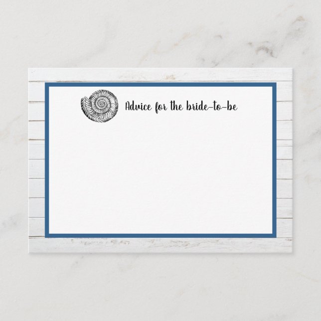 Seashell | Beach Wedding Advice Rådkort (Framsida)