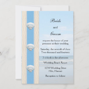 Seashell Beach Wedding Inbjudningar