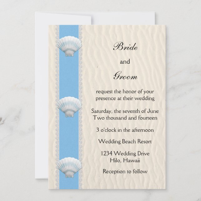 Seashell Beach Wedding Inbjudningar (Framsida)