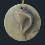Seashell Beach Whelk Snigel Conch Snäcka Art Julgransprydnad Keramik<br><div class="desc">Det här årstidsskalet är en närliggande målning av strandvalk sitta på stranden,  av Florida-konstnären Mary Hubley. Säsongshuset passar in med stranddekanter som behöver lite snäcka. Denna vackra vita valv har en sandig vit bakgrund. Valkan är en perfekt gåva till ett strandhus!</div>