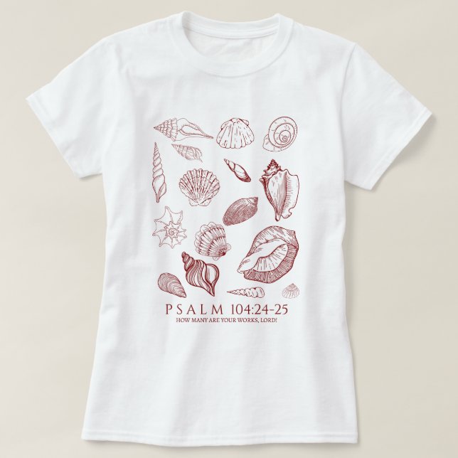 Seashell Bible Verse T Shirt (Design framsida)