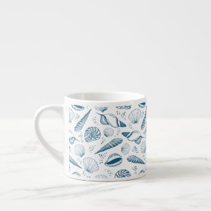 Seashell Blue White strand Espressomugg