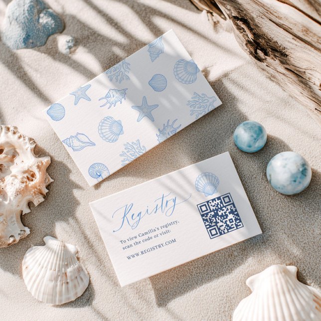 Seashell Bridal Registry QR code Tilläggskort (Skapare uppladdad)