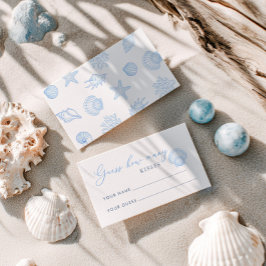 Seashell Bridal Shower guess how many kisses Tilläggskort