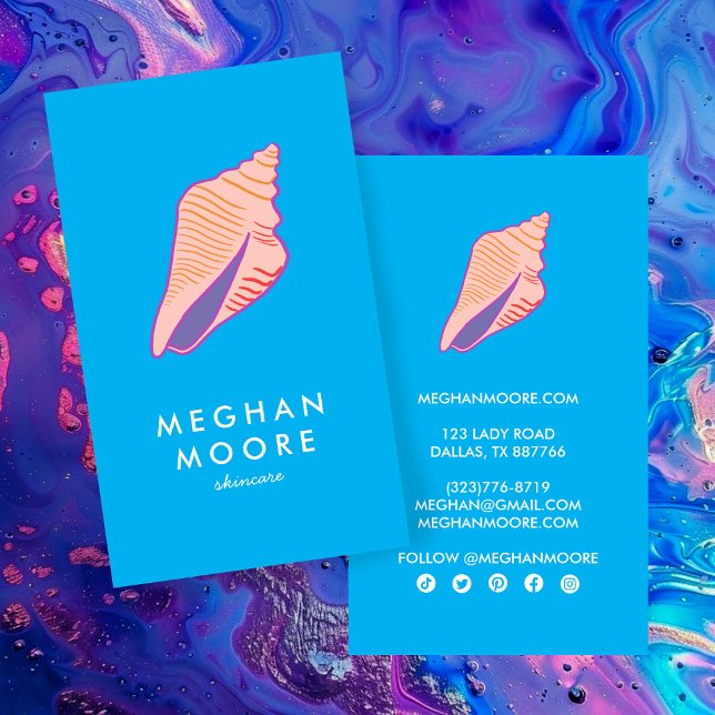 Seashell Chic Beach Beauty Salon Simple Modern Visitkort (Seashell Chic Beach Beauty Salon Simple Modern Business Card
)