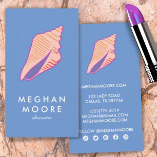 Seashell Chic Beach Beauty Salon Simple Modern Visitkort