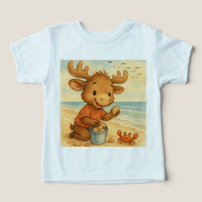 Seashell Collector Beach Explorer T-Shirt för barn (Design Framsida)