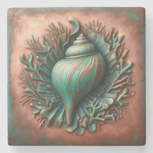 Seashell Copper and Patina Beach House Stenunderlägg