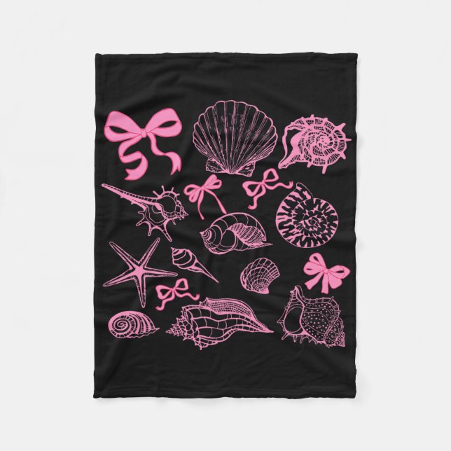 Seashell Coquette Bow Hawaii Beach Summer Vacation Fleecefilt (Framsidan)