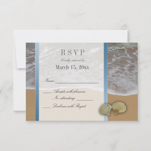 Seashell Destination Wedding DIY OSA Kort (Framsida)