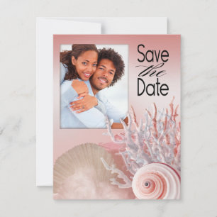 Seashell Dreams Beach Save the Date rosa Spara Datumet