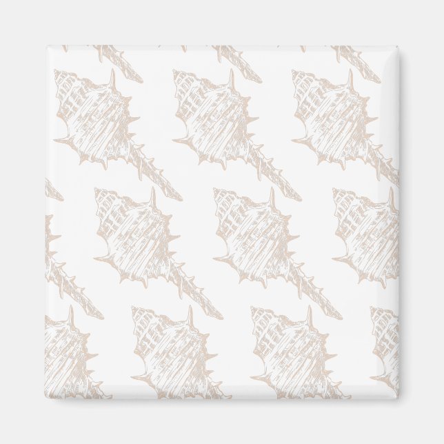 Seashell elegant mönster magnet (Framsidan)