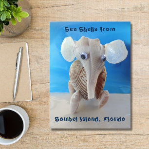 Seashell Elephant Craft Animal Sanibel Island FL Vykort