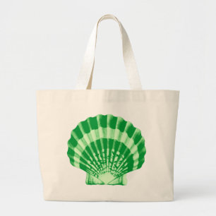 Seashell - emerald and mint grönt jumbo tygkasse