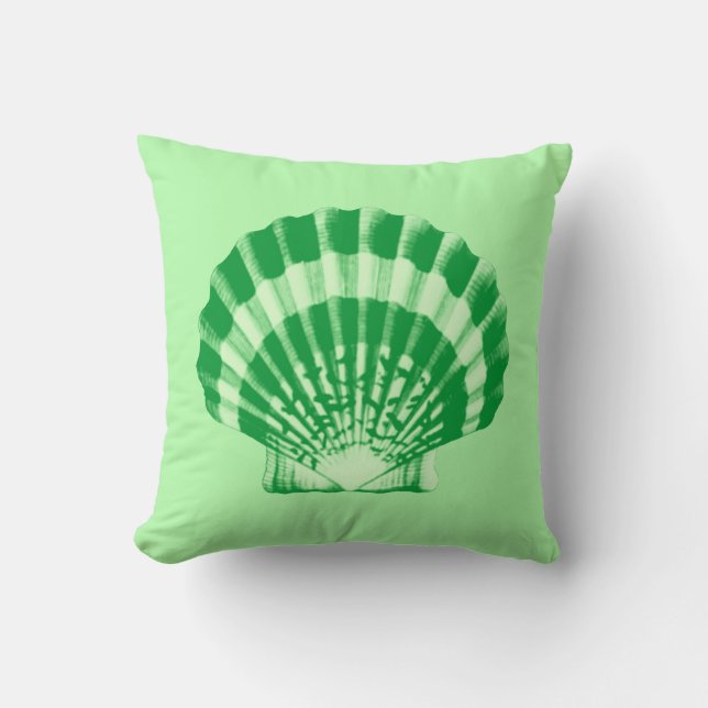 Seashell - emerald and mint grönt kudde (Framsida)
