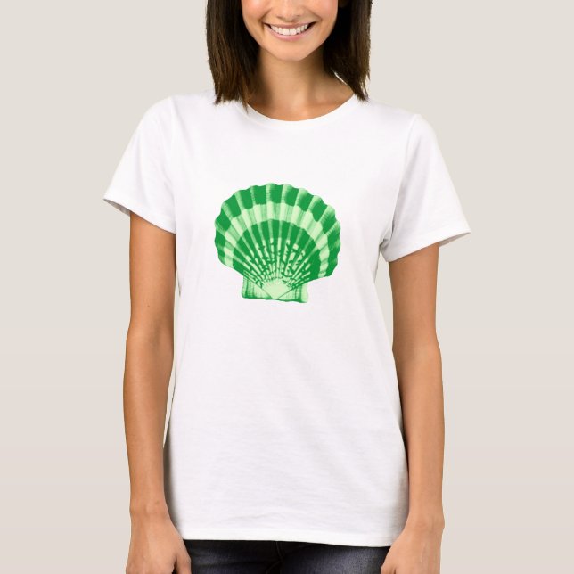Seashell - emerald and mint grönt t-shirt (Framsida)