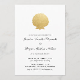 Seashell Faux Gold Foil | Havsåterkallningsmiddag Inbjudningar