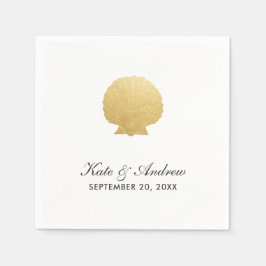 Seashell Faux Gold Foil | Oceanen Bröllop Pappersservett