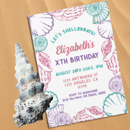 Seashell Girls Birthday Inbjudningar