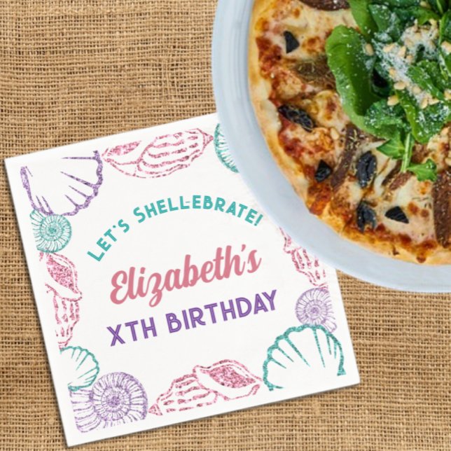 Seashell Girls Birthday Pappersservett (Skapare uppladdad)