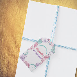 Seashell Girls Birthday Presentetikett