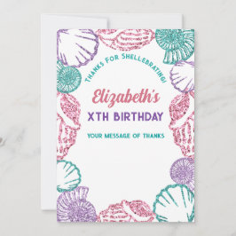 Seashell Girls Birthday Tack Kort
