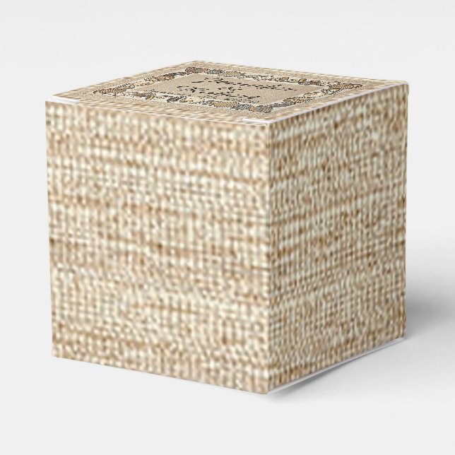 Seashell Gräns på Brown Weave Bröllop Presentaskar (Framsidan Sidan)