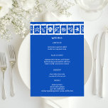 Seashell Grid Beach WedBlue White ANPASSNINGSBAR Meny<br><div class="desc">Perfekt sött menykort för en roligt bröllop! Hand skapade konst åt dig! Perfekt för en bröllop, möhippa i havet, bachelorettfest, förlovningsfest eller födelsedag. FULLT ANPASSADE! Klicka på "Anpassa" ovan om du vill redigera texten. Klicka på "Redigera med verktyg" om du vill justera typsnitt, färg och placeringar och ta bort baksidans...</div>