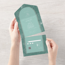 Seashell Handflatan Aqua Beach Wedding QR OSA