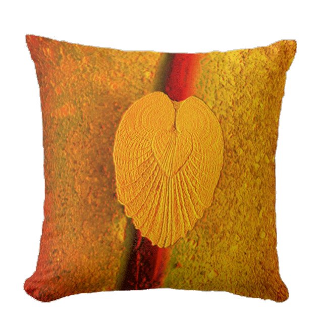 Seashell Heart Angel Vingar- Golden Sunrise Kudde (Skapare uppladdad)