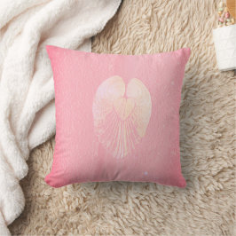 Seashell Heart Angel Vingar- Rosa Cloud Kudde