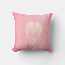Seashell Heart Angel Vingar- Rosa Cloud Kudde