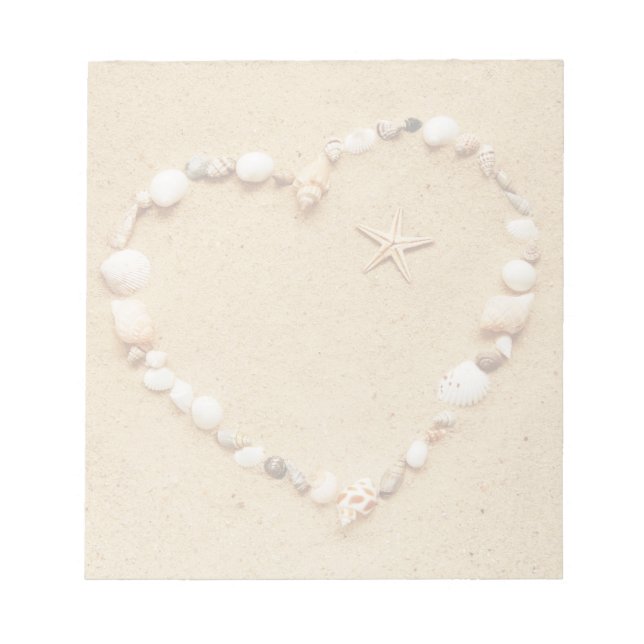 Seashell Heart med Starfish Anteckningsblock (Framsida)