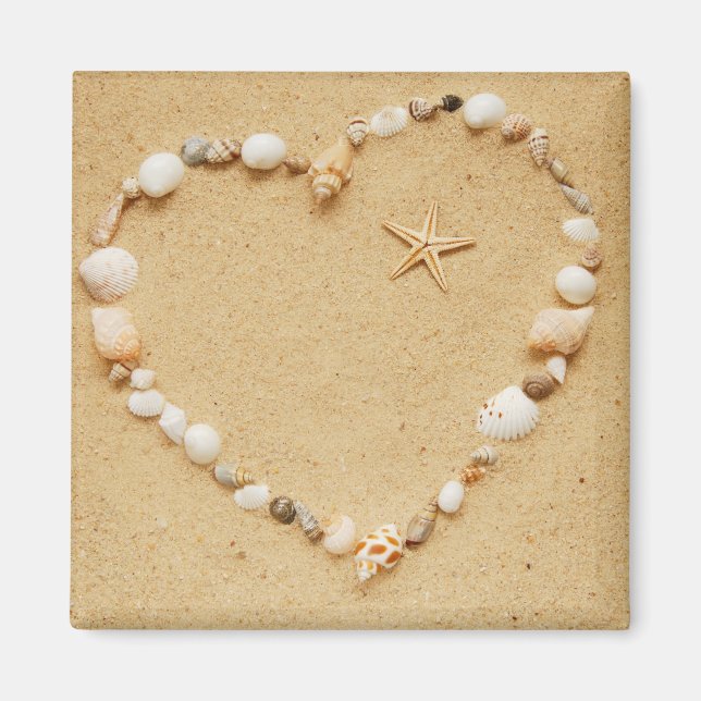 Seashell Heart med Starfish Magnet (Framsidan)