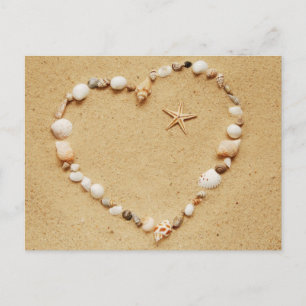 Seashell Heart med Starfish-vykort Vykort
