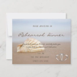 Seashell, Hearts Rehearsal Dinner Inbjudningar